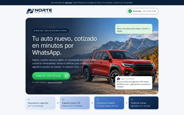 Captura del demo Norte Motors
